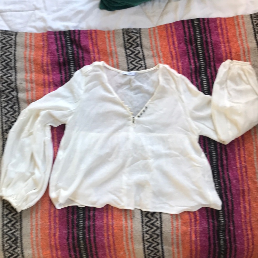 Mango Peasant Blouse